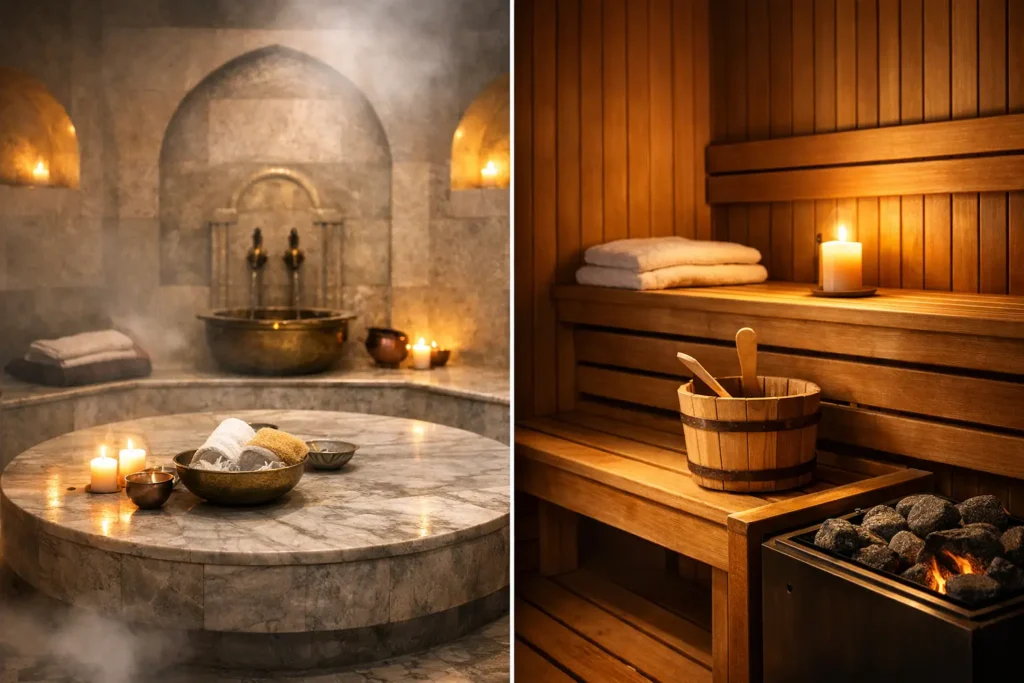 Hammam ou sauna: diferenças que importam